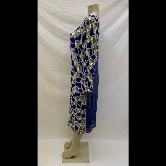 VTG 80s Xoanon Sz M Embellished Knee Length Dress - Picture 8 of 11